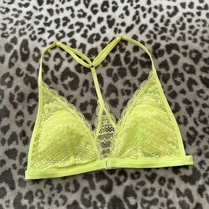 NWOT Victoria’s Secret Lace Racerback Bralette in Yellow Size Small